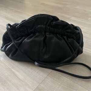 Vintage Italian Black leather clutch purse